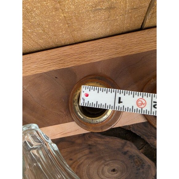 Vintage Glass Candle Holders With Wooden Bases - Elegant Scalloped Design - Perf - Picture 10 of 10